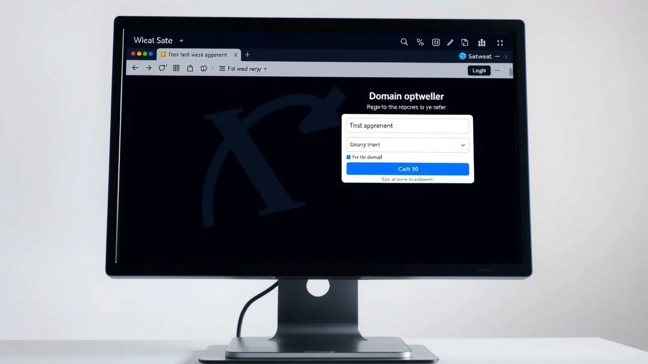 Ecran dordinateur avec un site dachat de nom de domaine