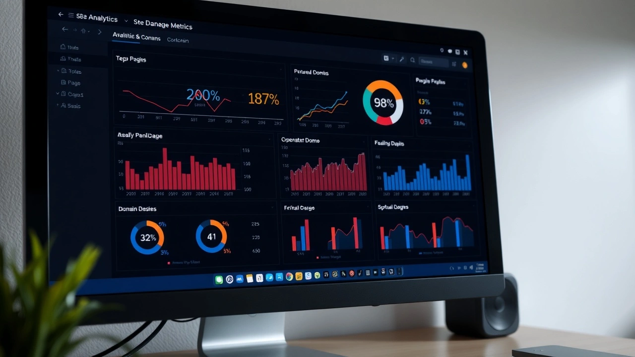 écran d'ordinateur avec des graphiques de performance de domaine