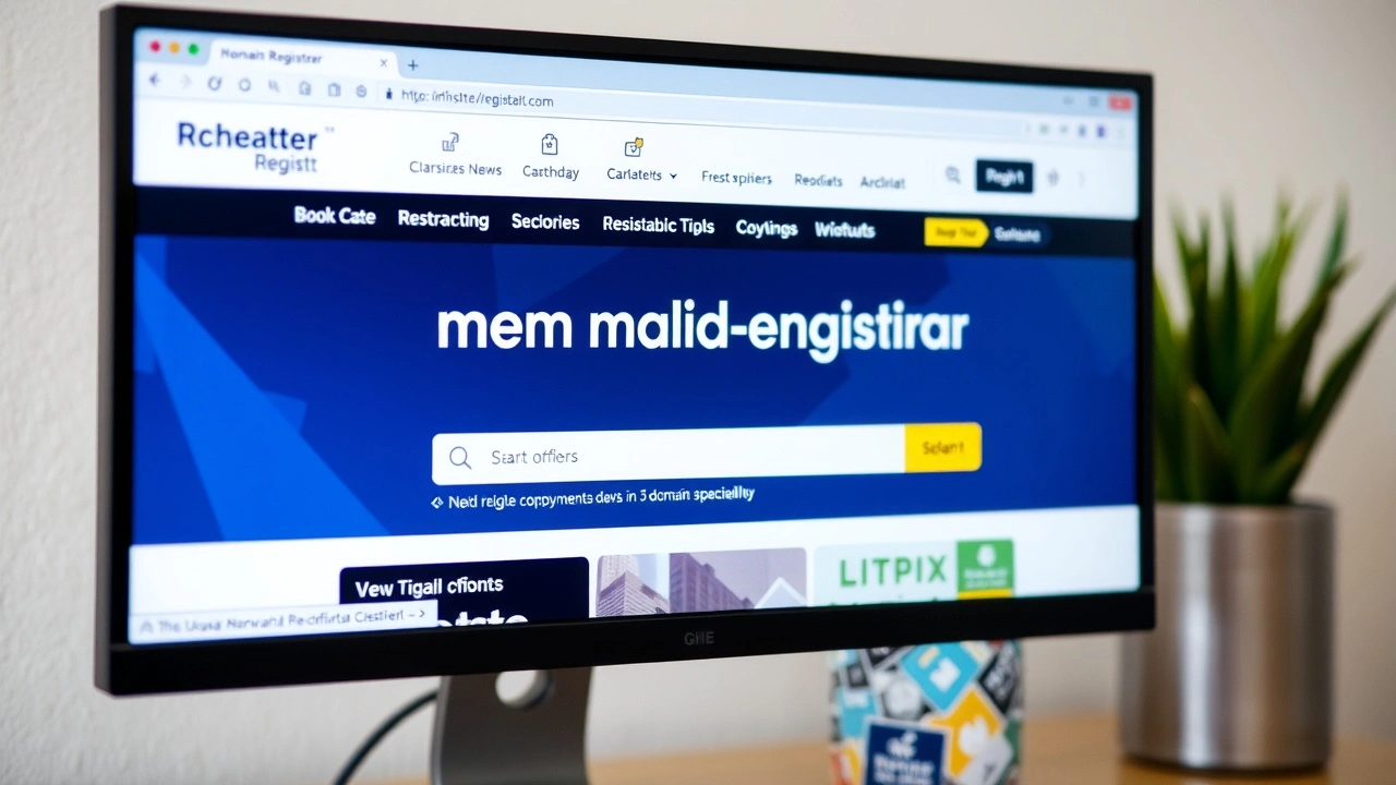 photo d'un écran d'ordinateur avec un site de registrar