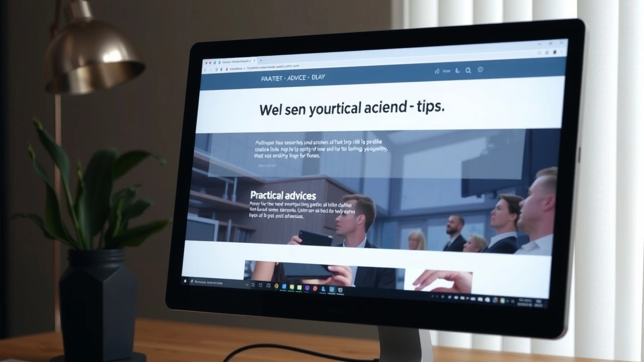 écran d'ordinateur montrant un site de conseils pratiques