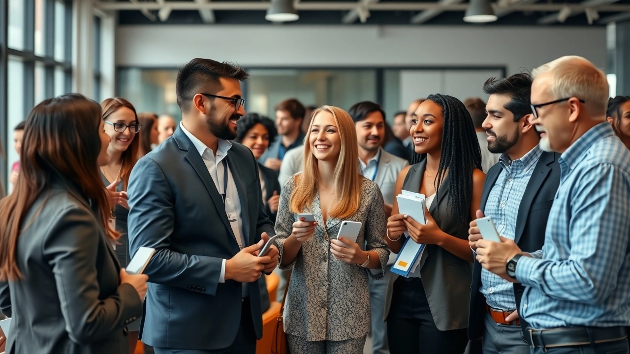 groupe divers d'entrepreneurs en mise en reseau