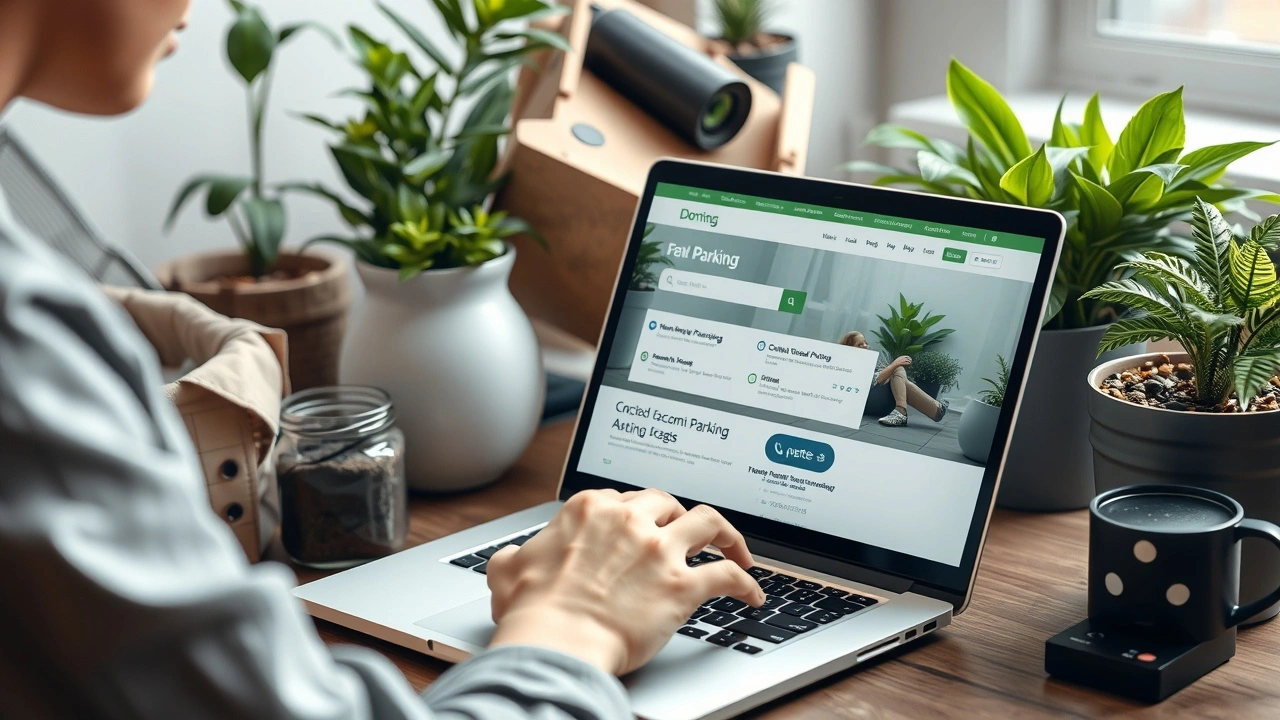 une personne explore un site de stationnement de domaines