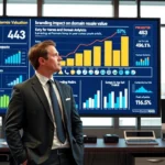 Un homme d'affaires examine des données sur l'impact du branding sur la valeur de revente de nom de domaine.