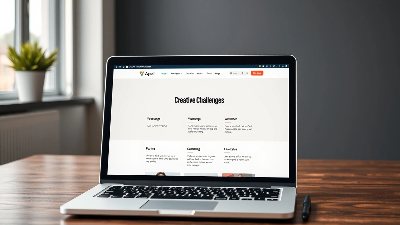 mini-site dodefis creatifs sur un ecran dordinateur