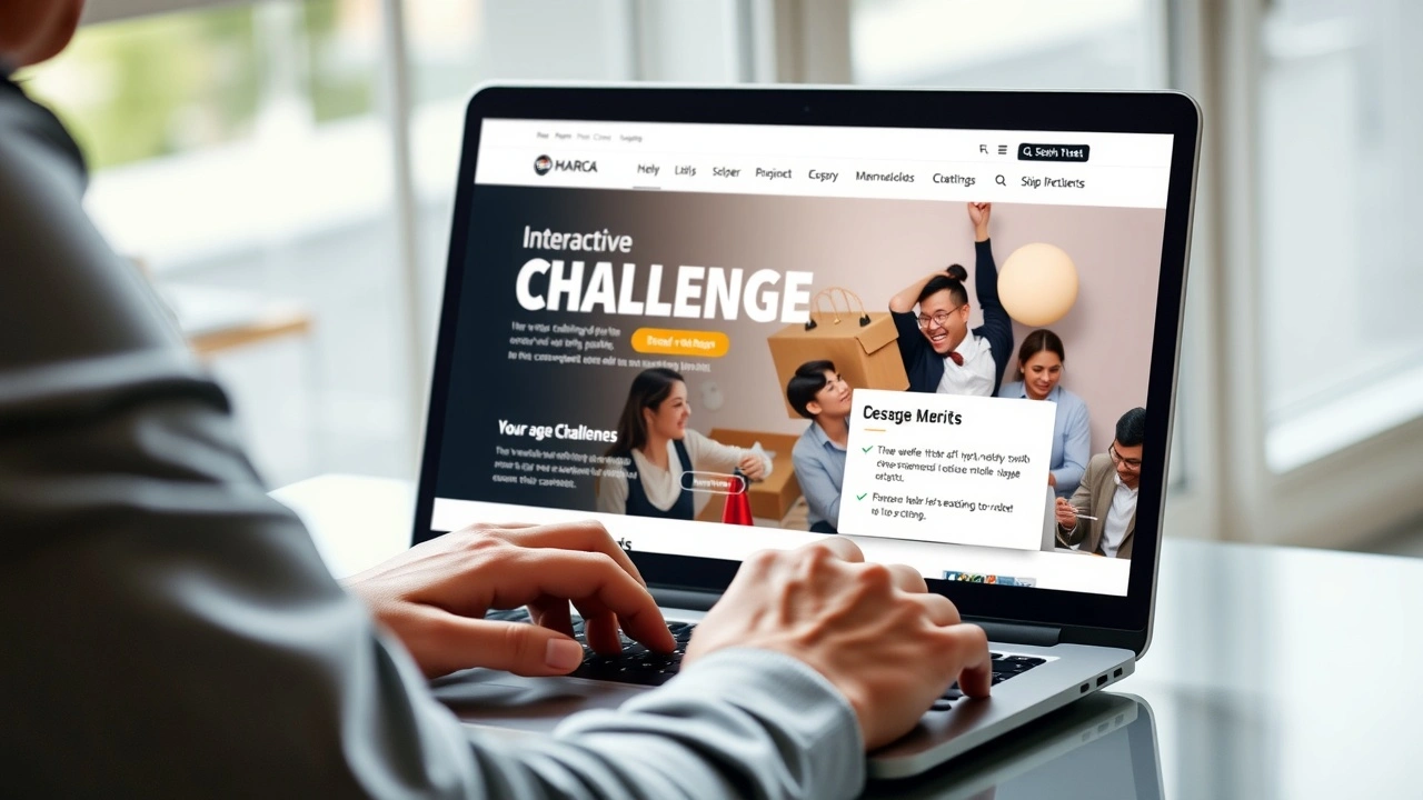 person utilisant un ordinateur pour créer un site de défis