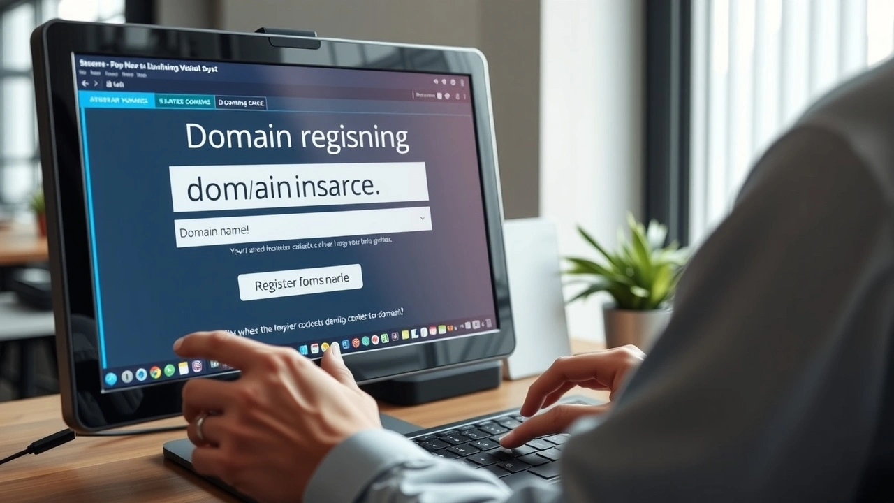 person enregistrant un nom de domaine en ligne