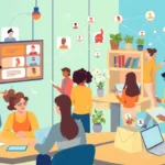 illustration d'une plateforme d'échange de compétences entre utilisateurs