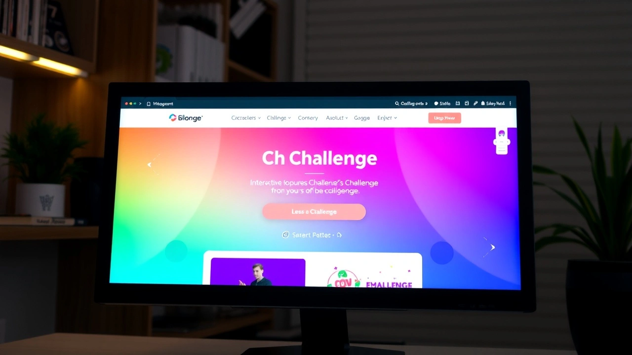 ordinateur affichant un site de défis interactifs