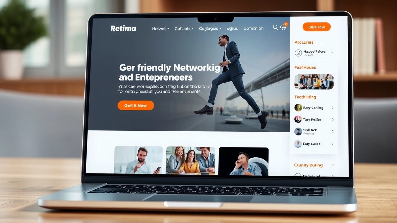 interface de site de mise en reseau pour entrepreneurs