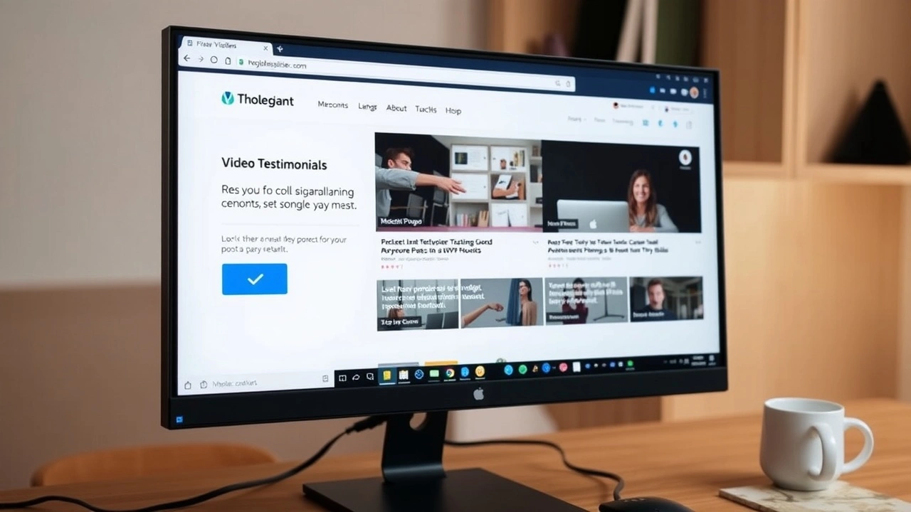 site web avec des temoignages video sur un ecran