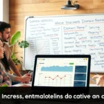 Une scène montrant des personnes travaillant ensemble sur le choix d'un nom de domaine dans un bureau moderne