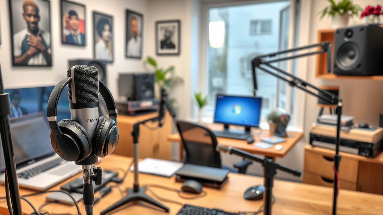 equipement audio dans un bureau à domicile