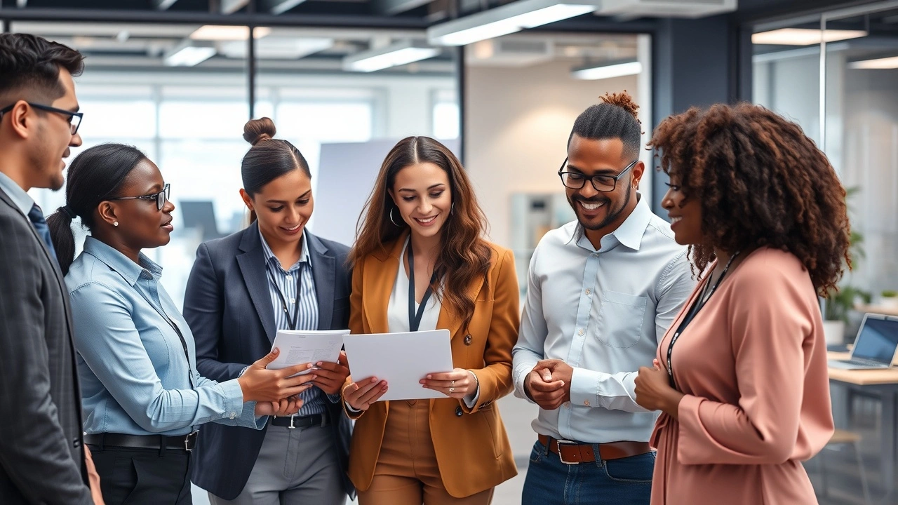 groupe de professionnels partageant des ressources