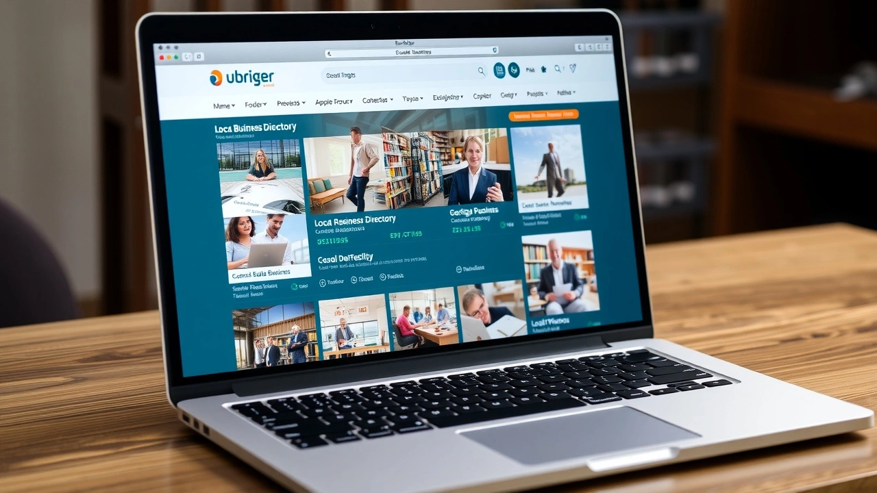 site de repertoire d'entreprises locales sur un ordinateur