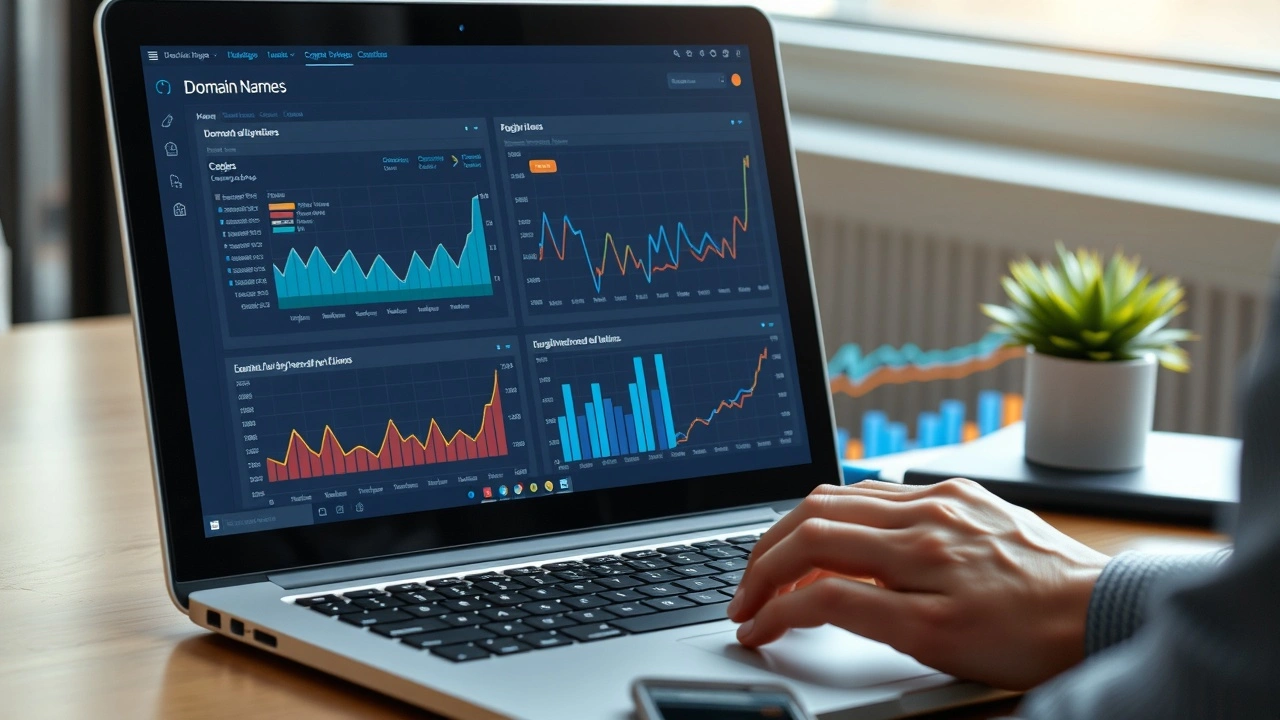 analyse de noms de domaine sur un ordinateur portable