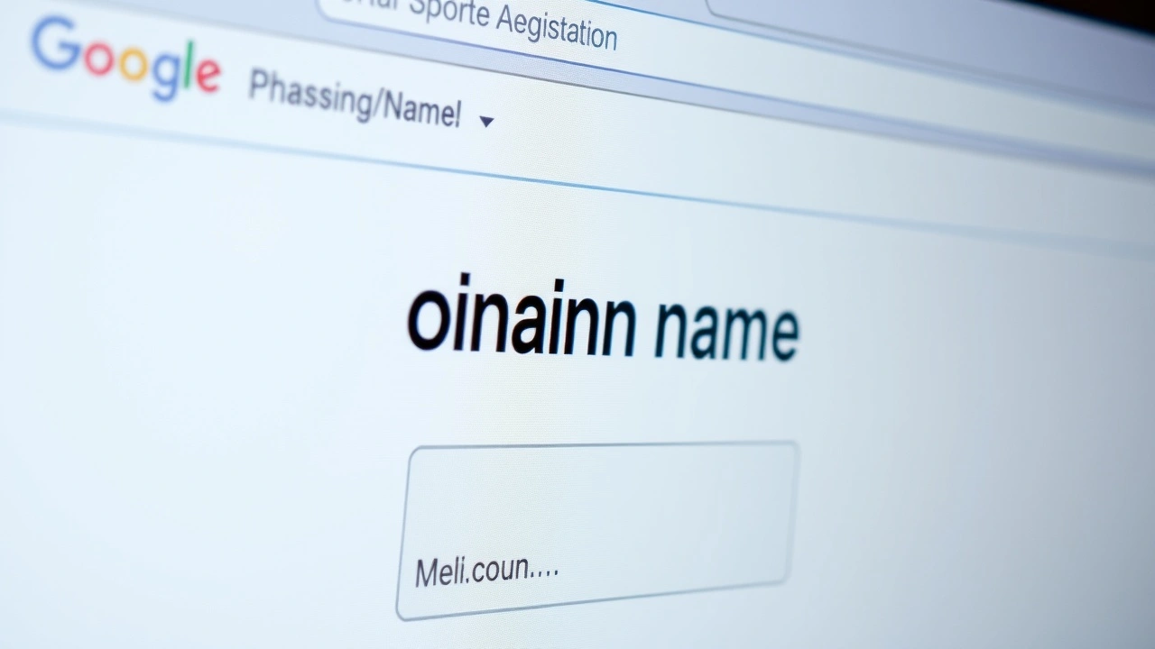 écran d'ordinateur montrant une page d'enregistrement de domaine