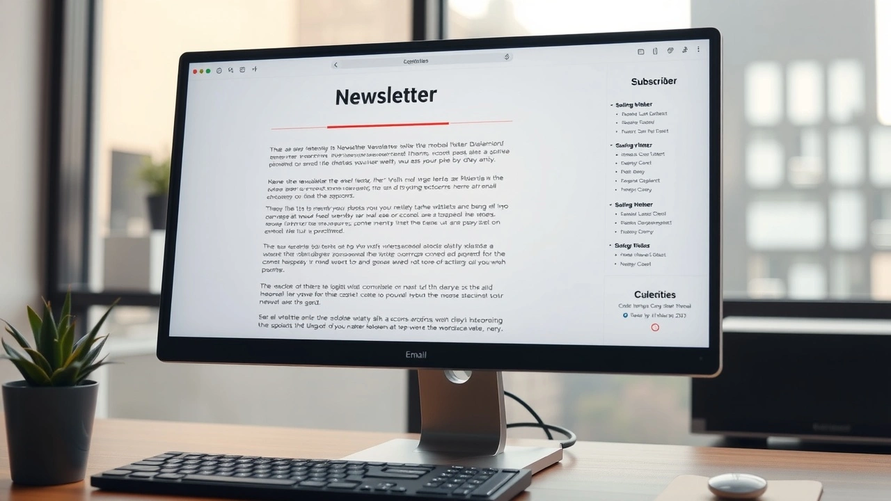 ecran d'ordinateur affichant une interface de newsletter