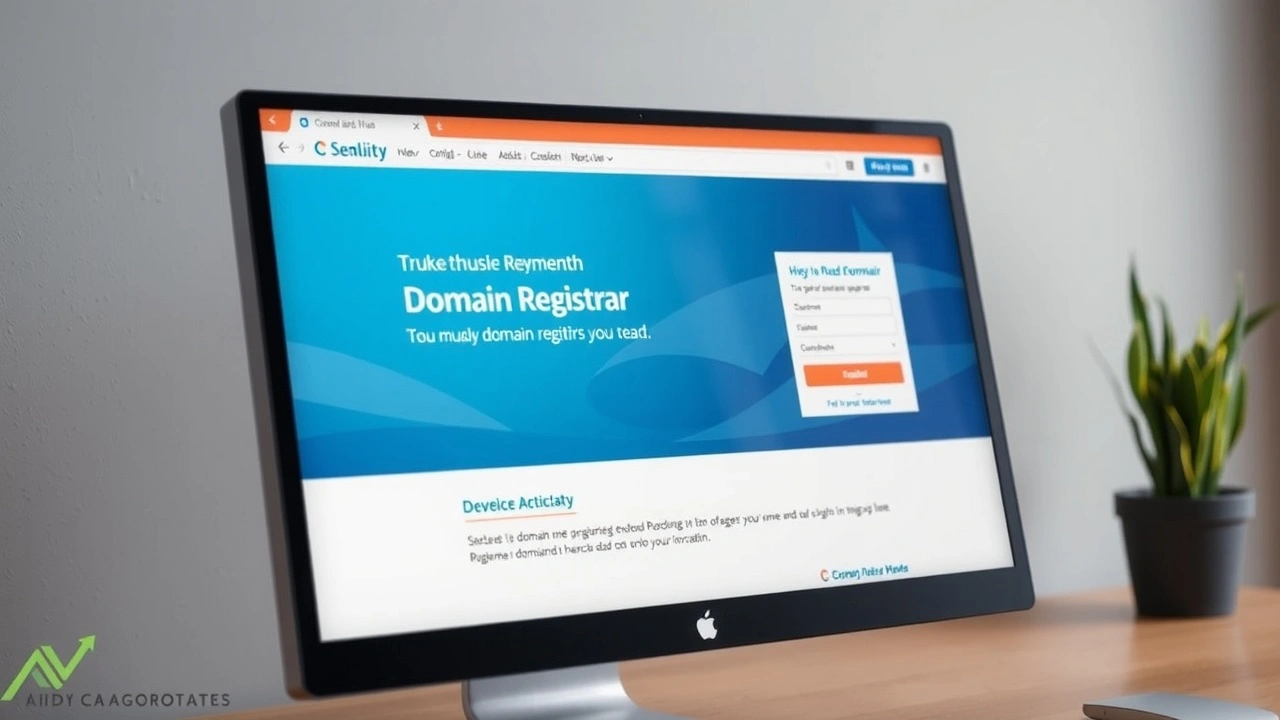 écran d'ordinateur montrant un site de registrar fiable