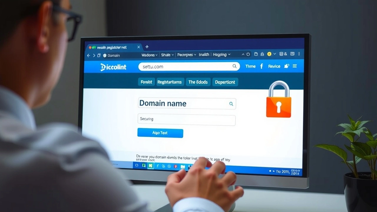 person enregistrant un nom de domaine en ligne