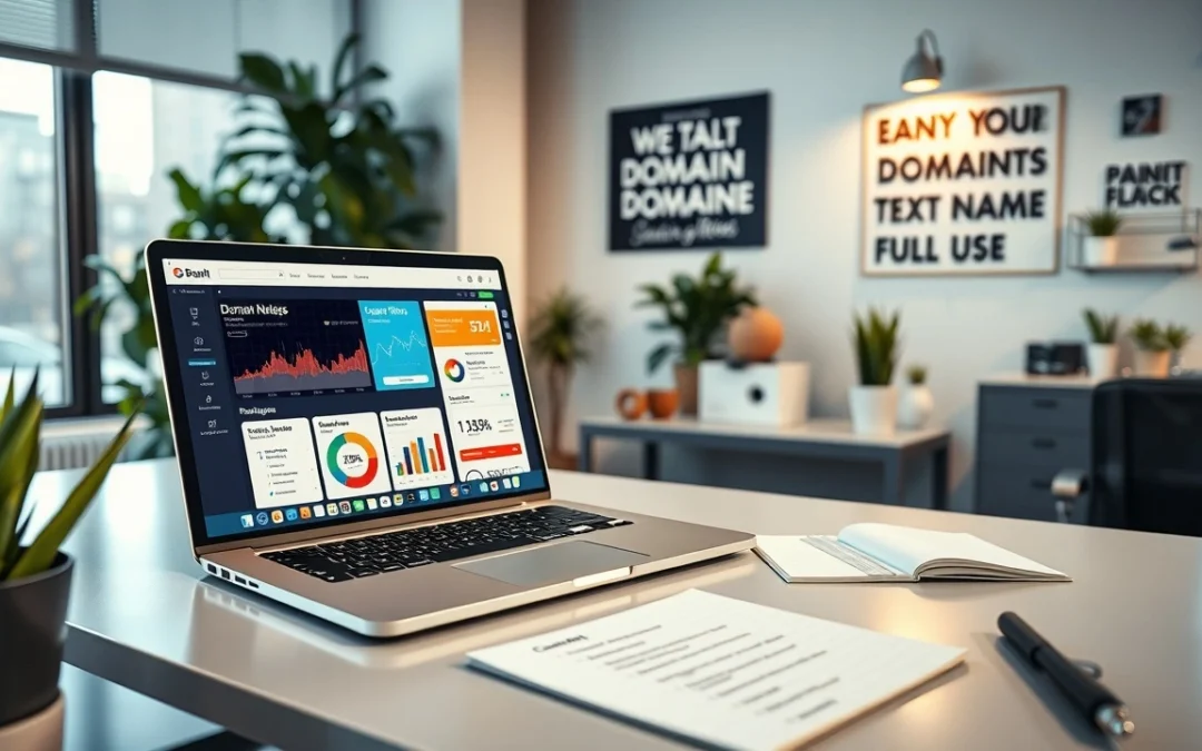 Espace de travail moderne pour la vente de noms de domaine