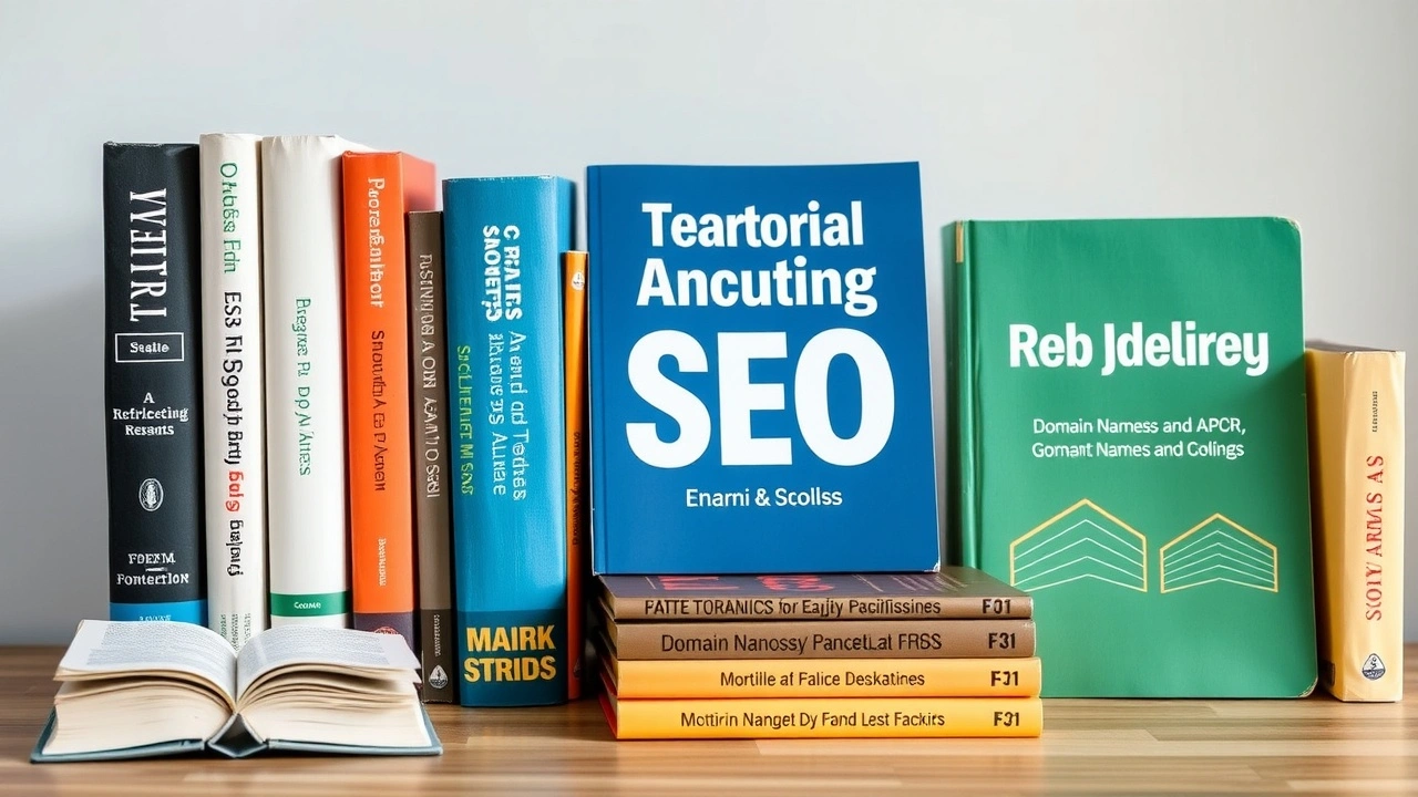 collection de livres sur le choix de domaine et le SEO