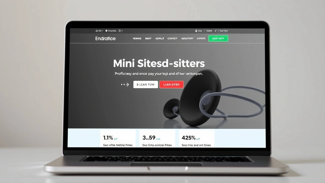ordinateur portable montrant un mini-site de newsletter