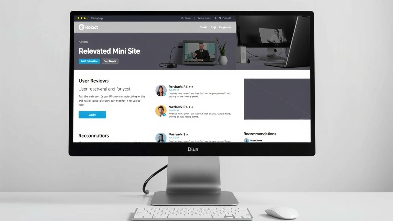 mini-site en ligne sur un écran d'ordinateur