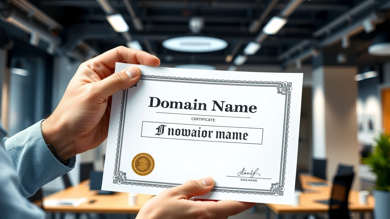 une personne examine un certificat de nom de domaine