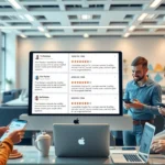 Illustration d'une plateforme moderne d'avis et recommandations