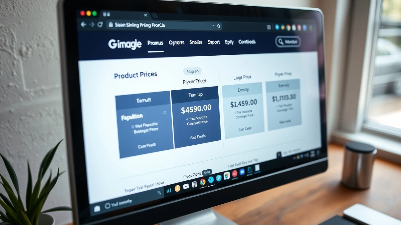 interface dun site de comparaison de prix