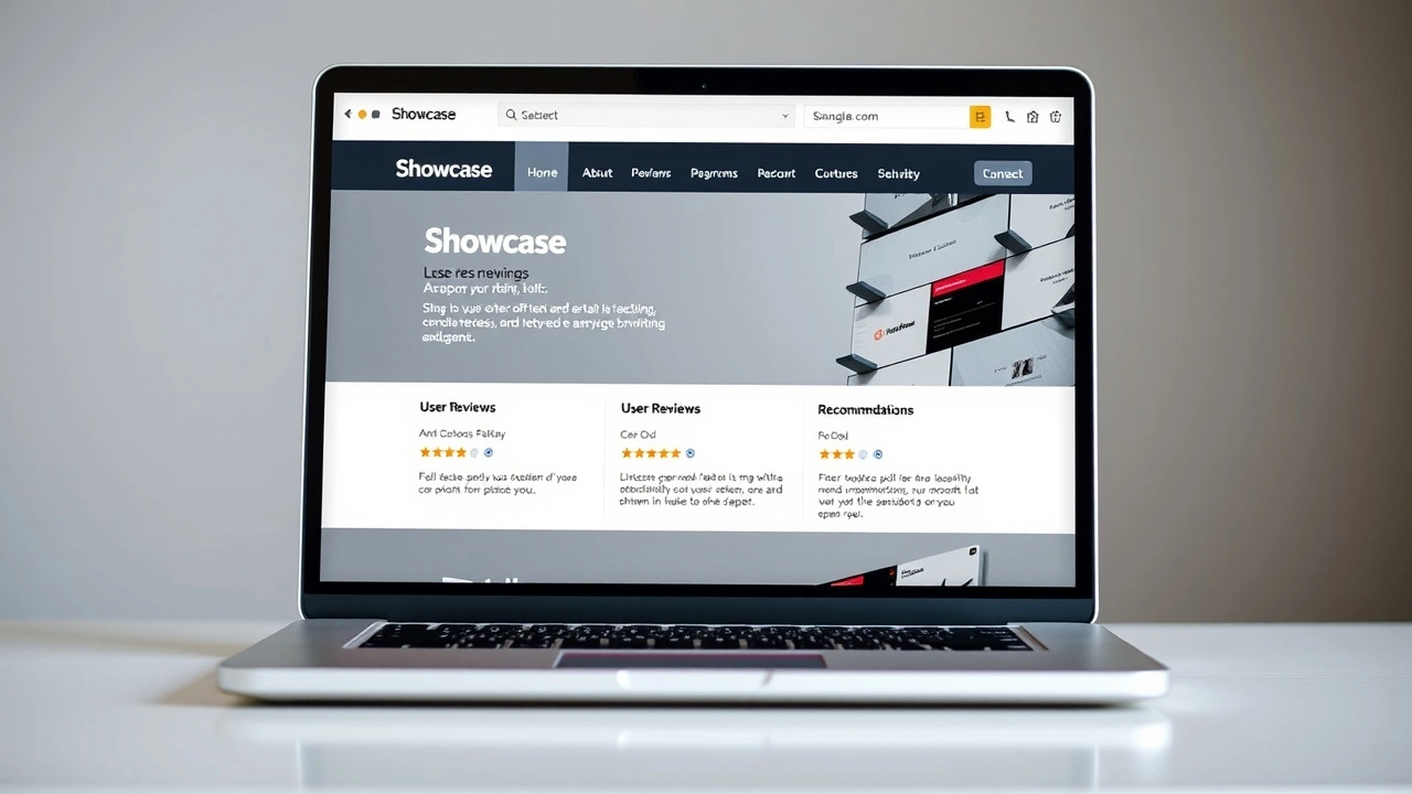 photo d'un ordinateur portable affichant un site vitrine